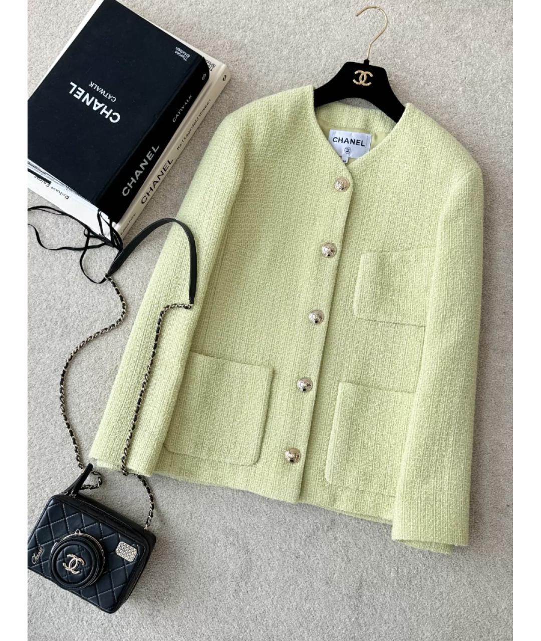 CHANEL Салатовый жакет/пиджак, фото 5