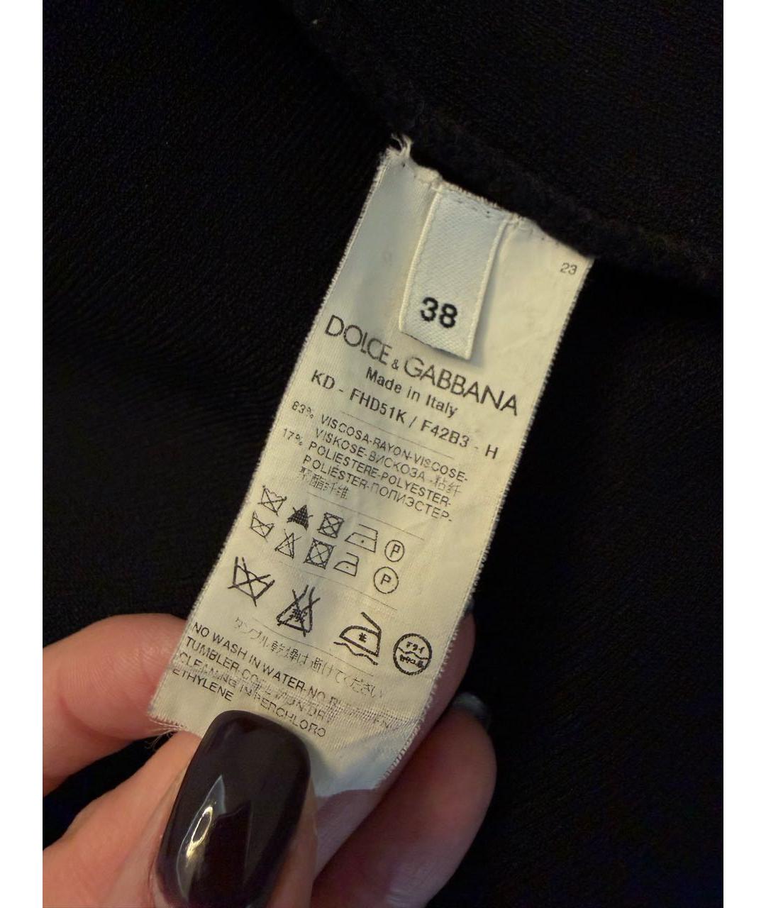 DOLCE&GABBANA Черное повседневное платье, фото 8