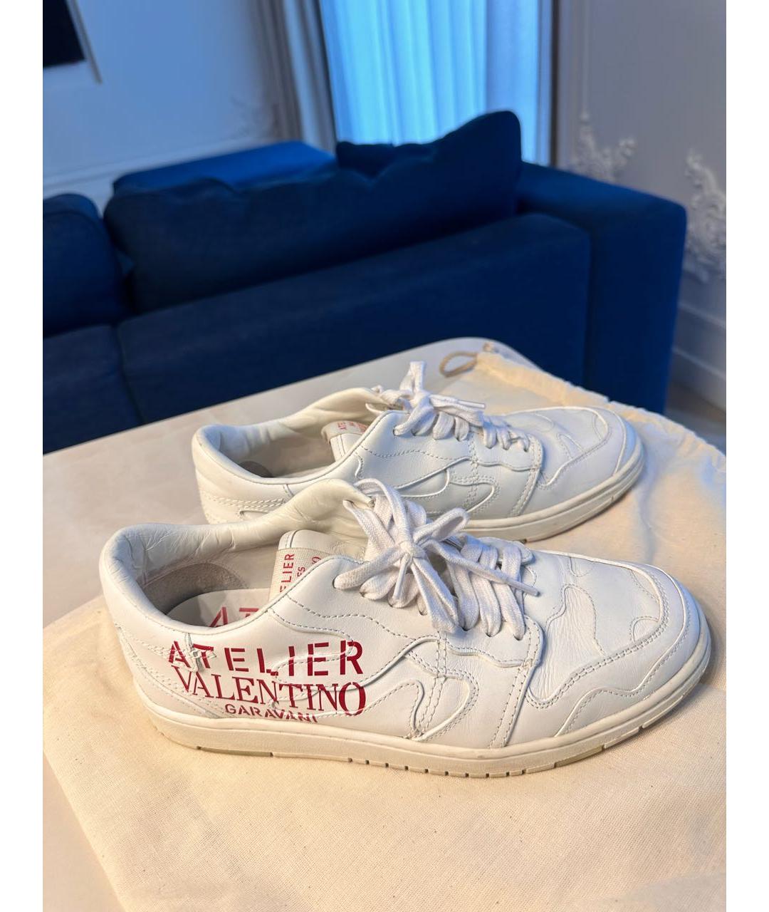 RED VALENTINO Белые кожаные кроссовки, фото 7