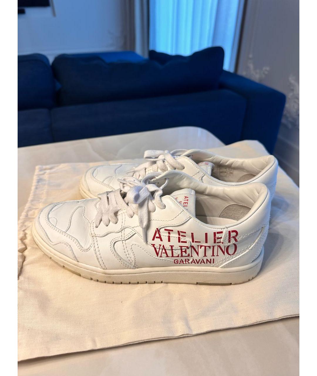 RED VALENTINO Белые кожаные кроссовки, фото 8