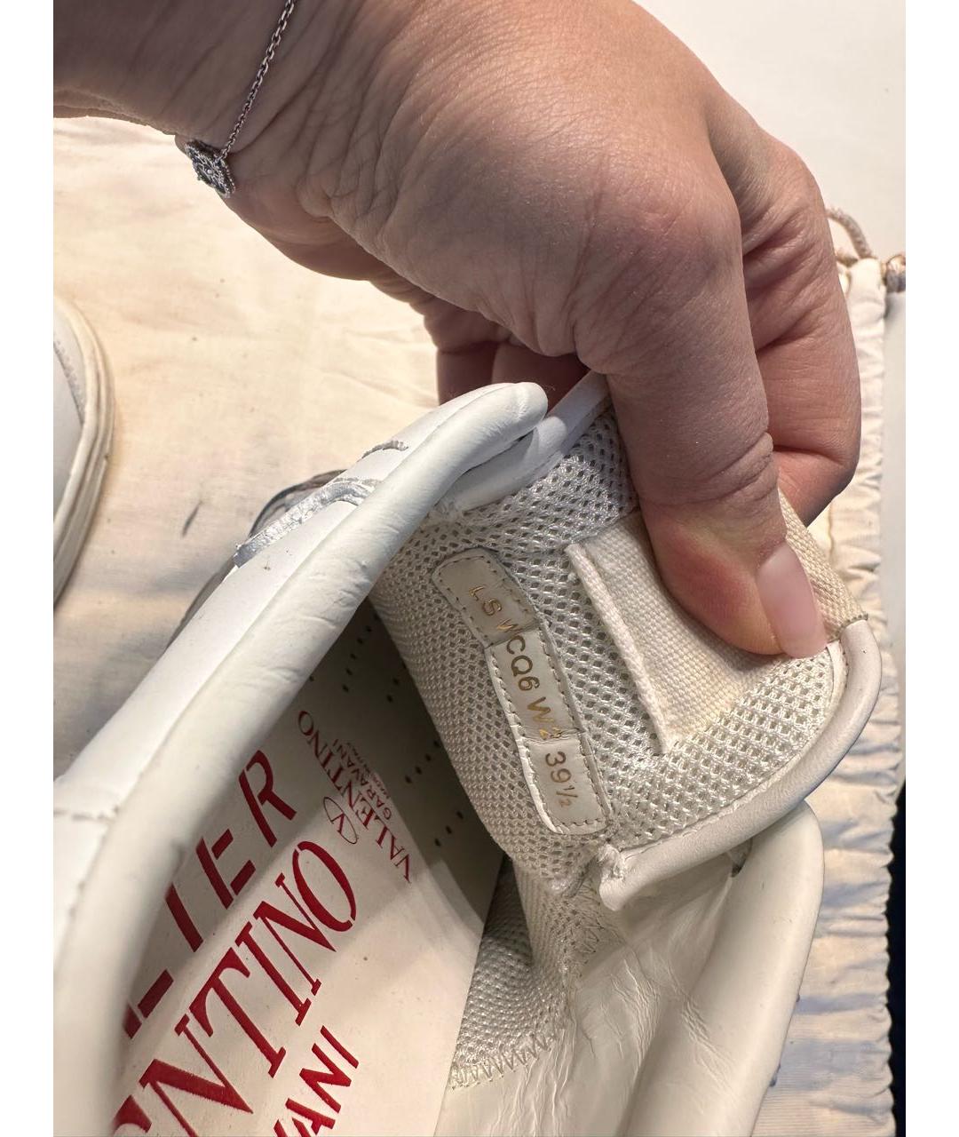 RED VALENTINO Белые кожаные кроссовки, фото 6