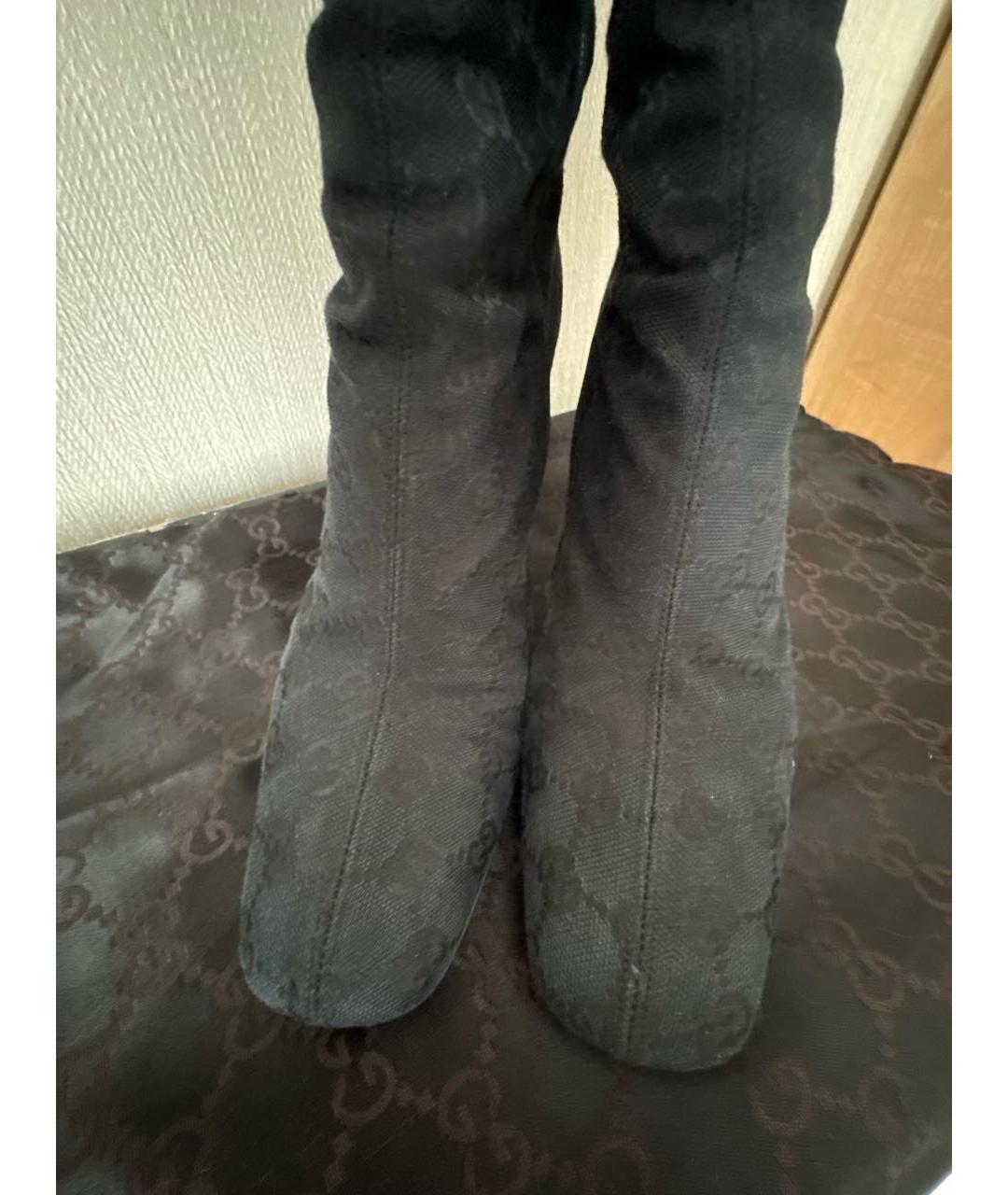GUCCI Черные текстильные сапоги, фото 3