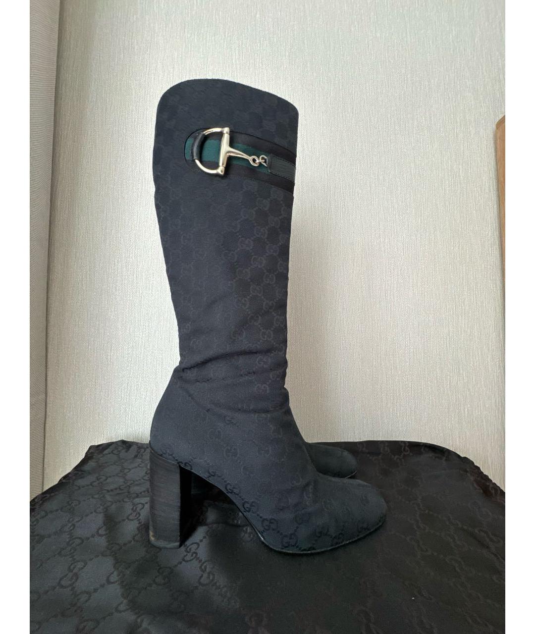 GUCCI Черные текстильные сапоги, фото 7