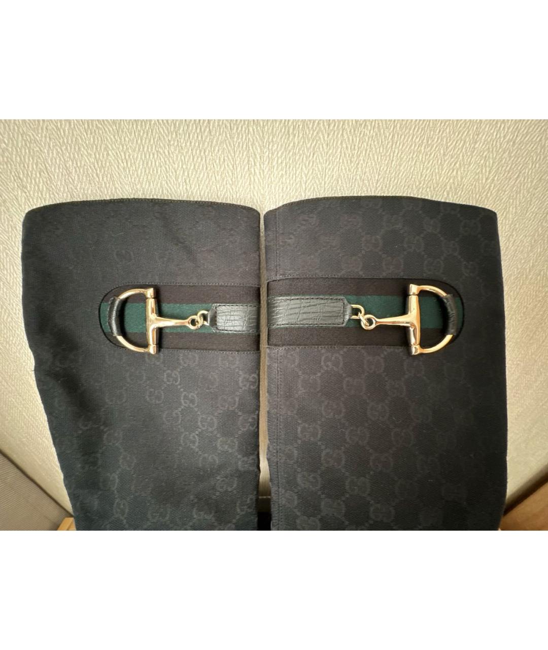 GUCCI Черные текстильные сапоги, фото 5