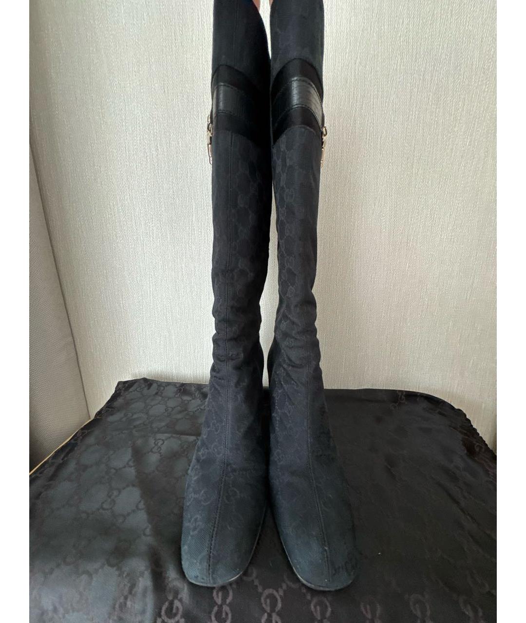 GUCCI Черные текстильные сапоги, фото 2
