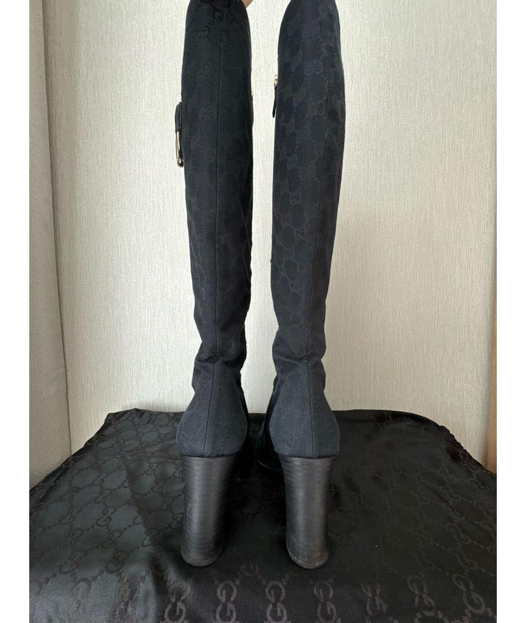 GUCCI Черные текстильные сапоги, фото 4