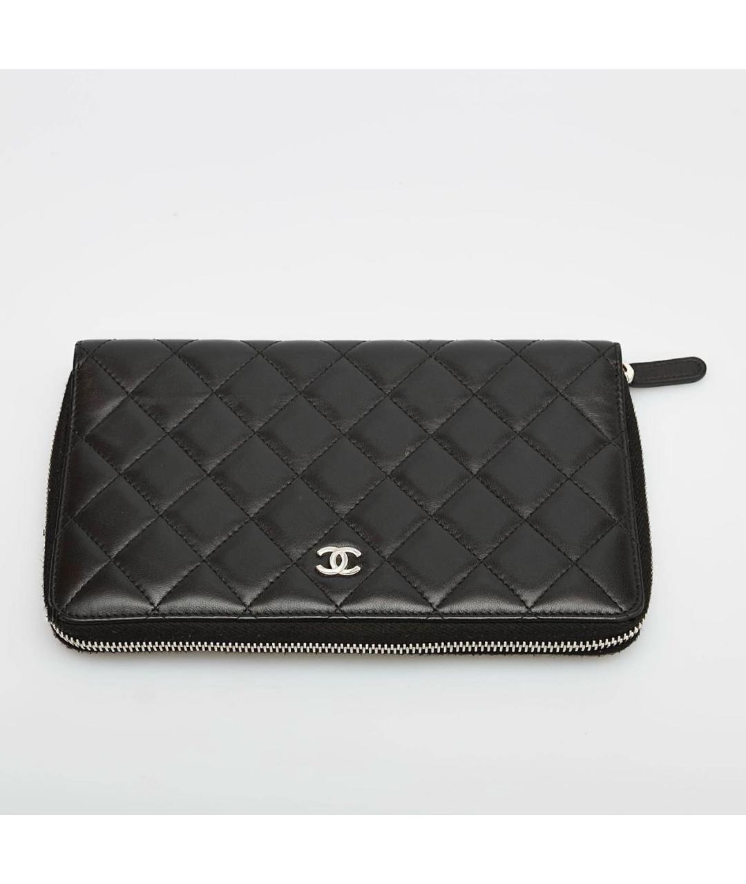 CHANEL Черный кожаный кошелек, фото 8