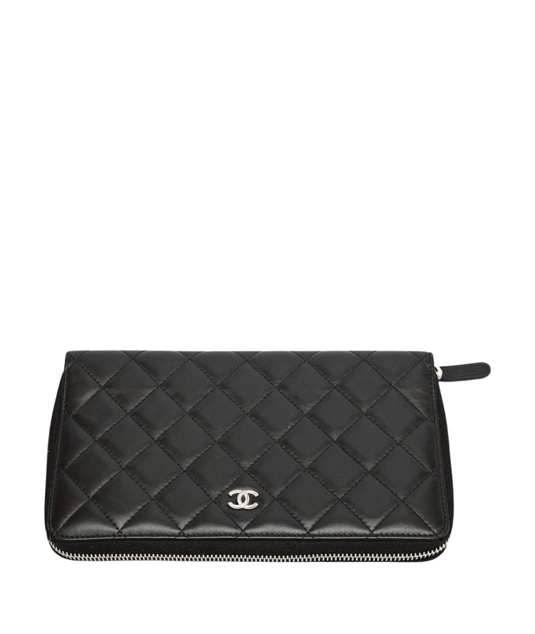 CHANEL Черный кожаный кошелек, фото 1