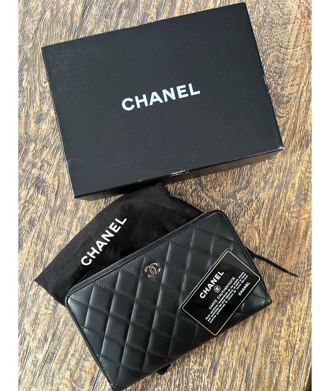 CHANEL Черный кожаный кошелек, фото 2