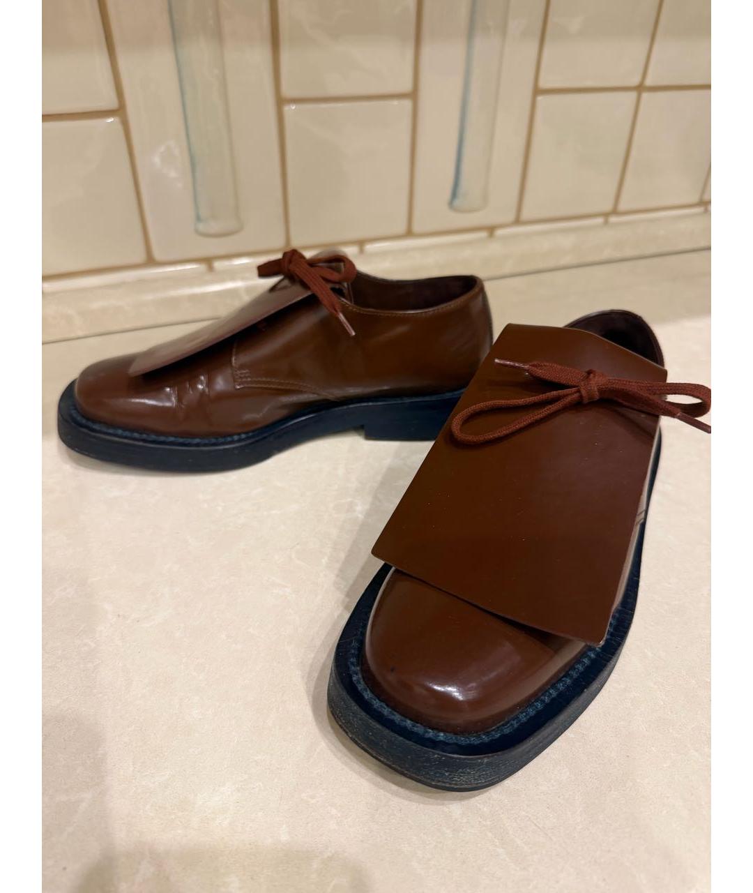 MARNI Коричневые кожаные лоферы, фото 3