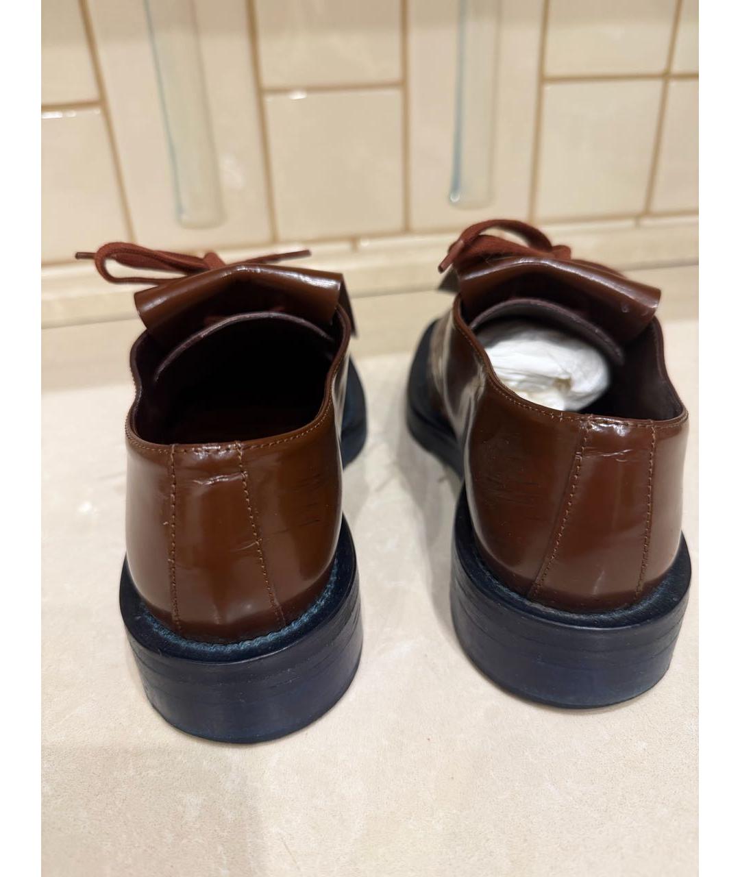 MARNI Коричневые кожаные лоферы, фото 4