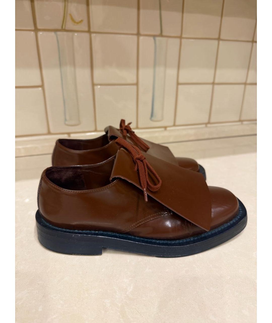 MARNI Коричневые кожаные лоферы, фото 9