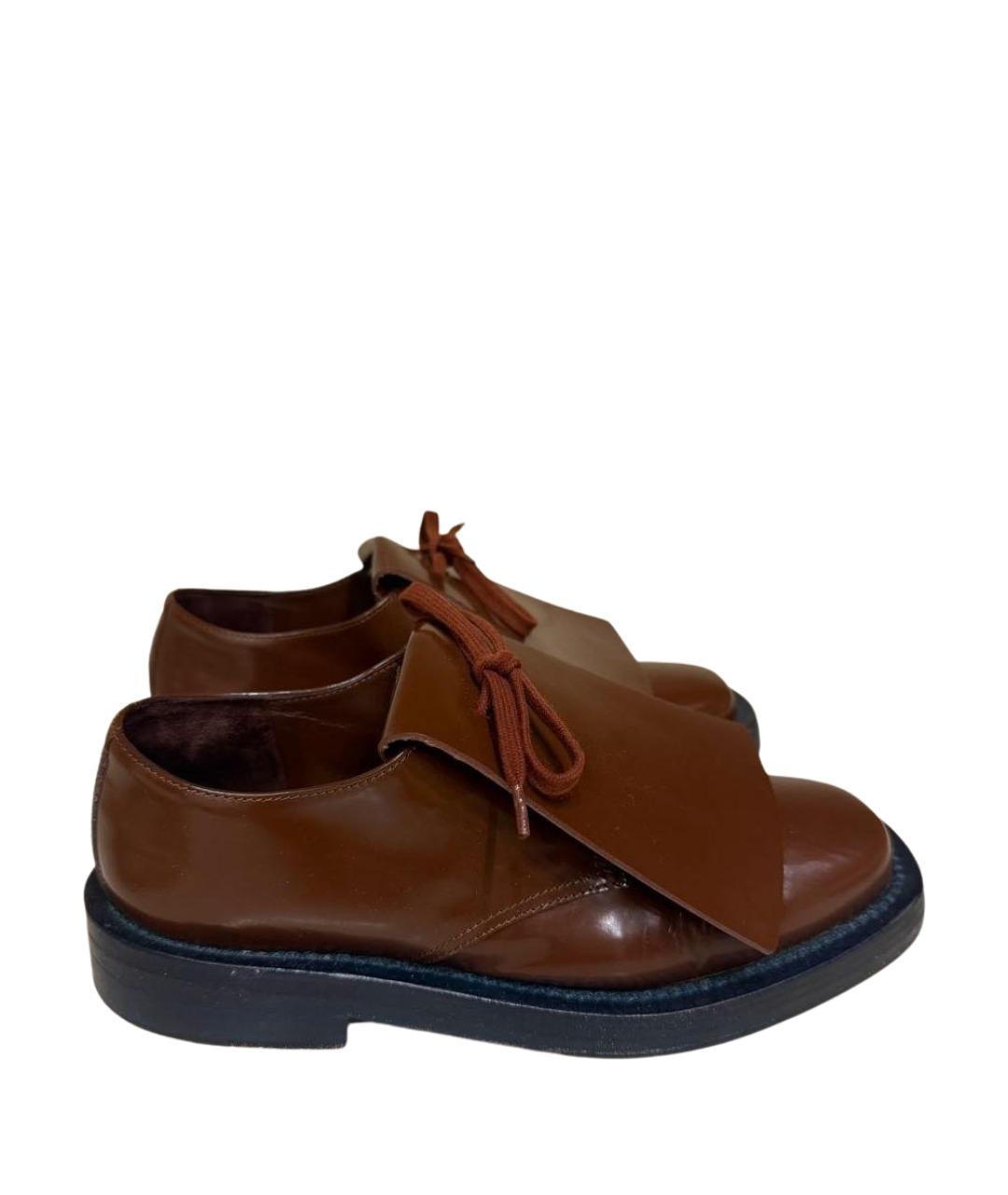 MARNI Коричневые кожаные лоферы, фото 1