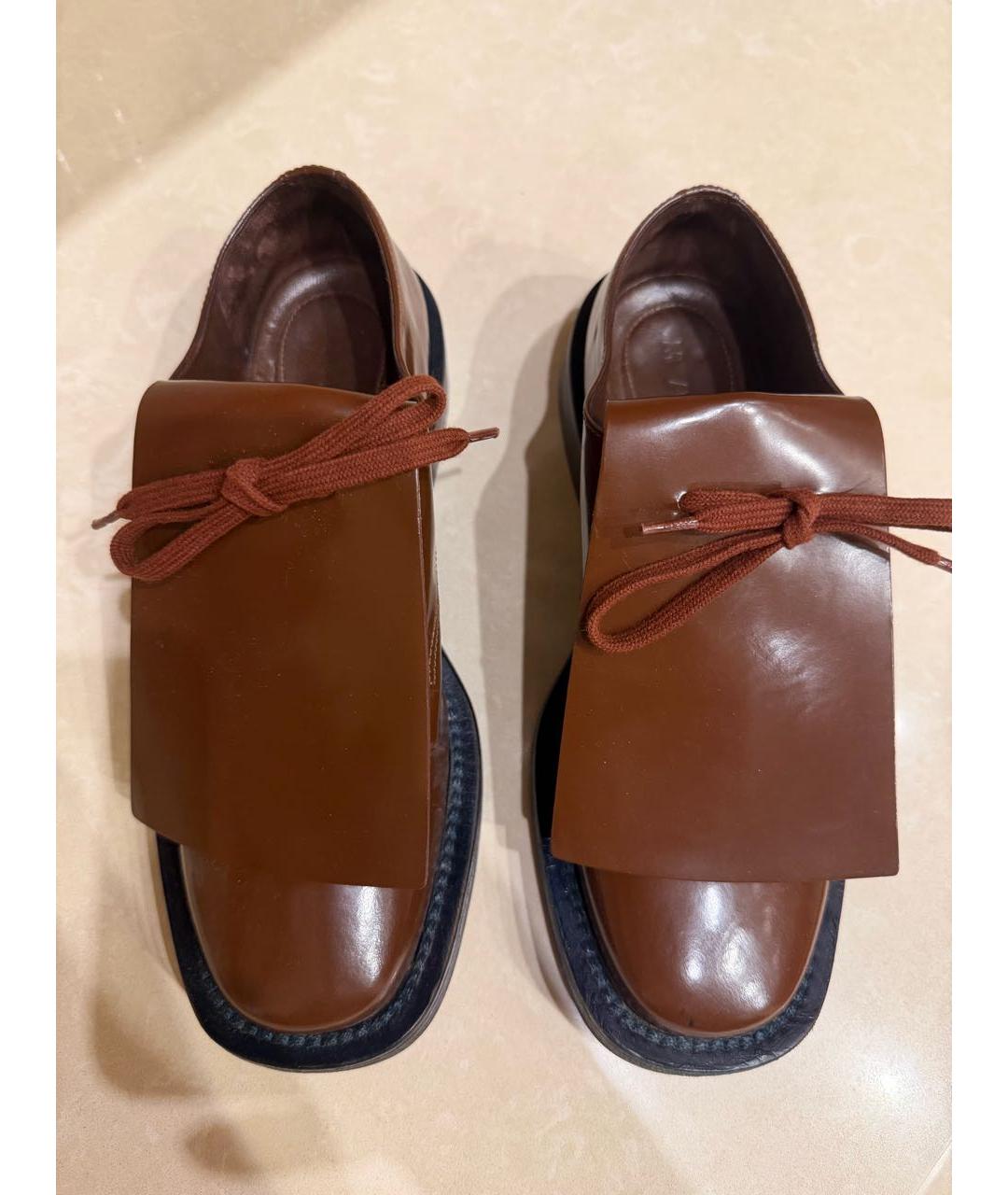 MARNI Коричневые кожаные лоферы, фото 2