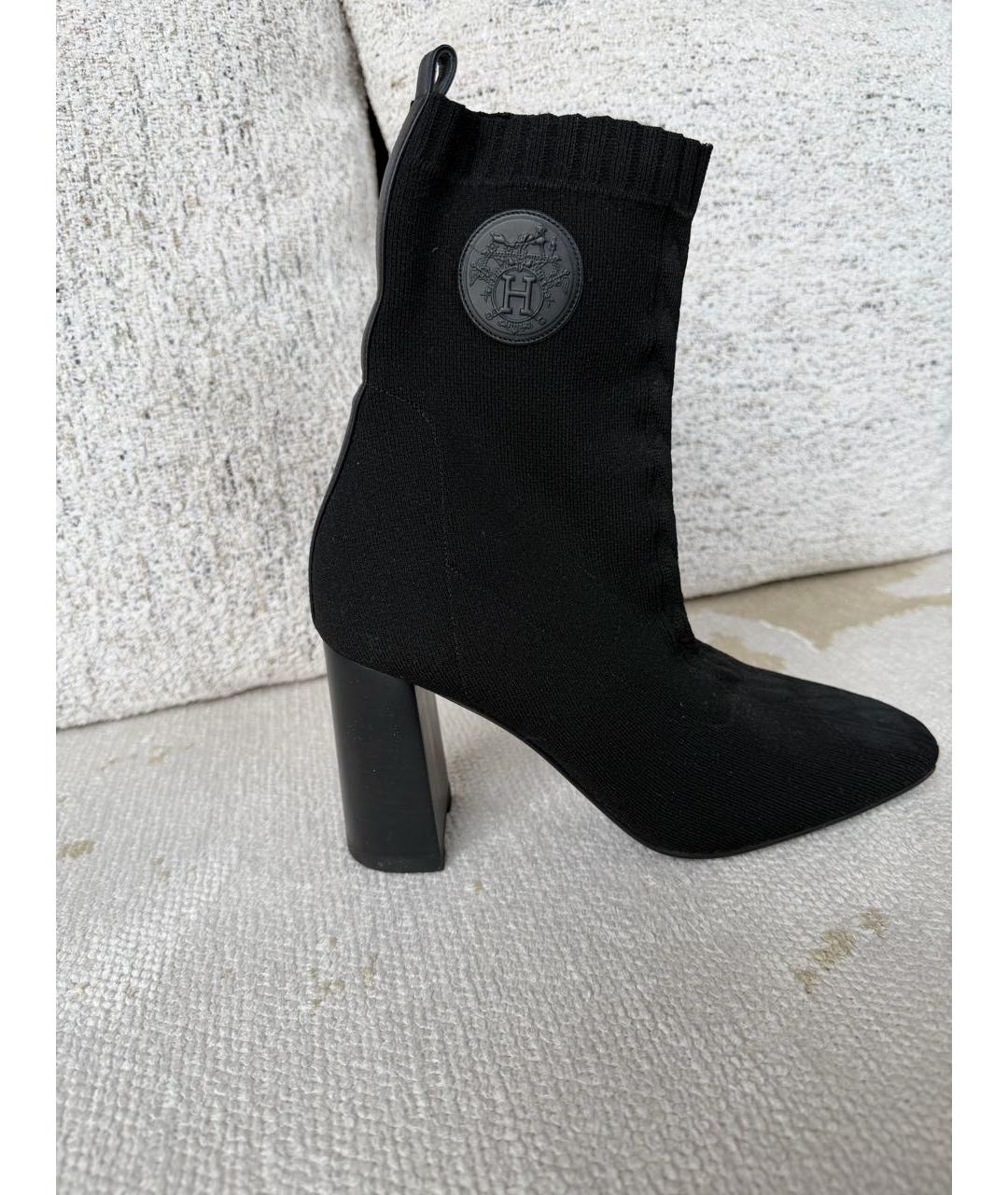 HERMES Черные ботильоны, фото 5