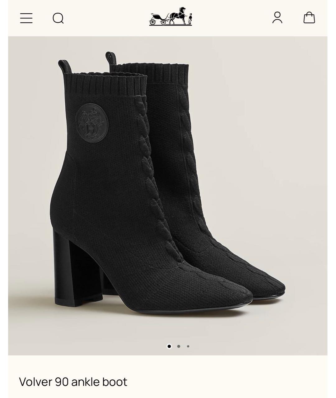 HERMES Черные ботильоны, фото 2