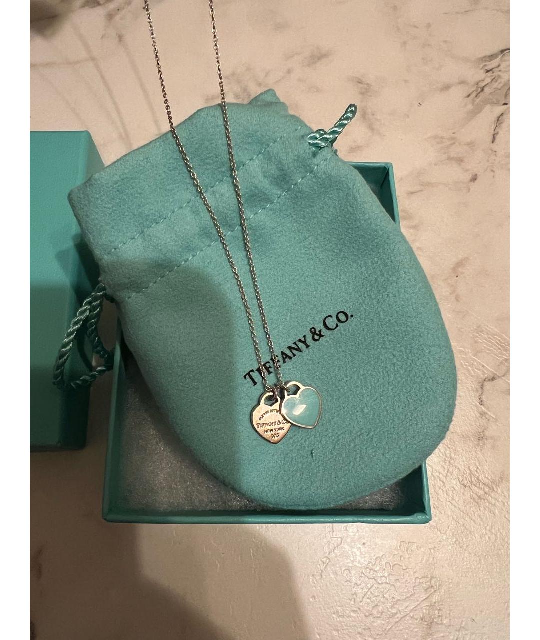 TIFFANY&CO Бирюзовая серебряная подвеска, фото 3