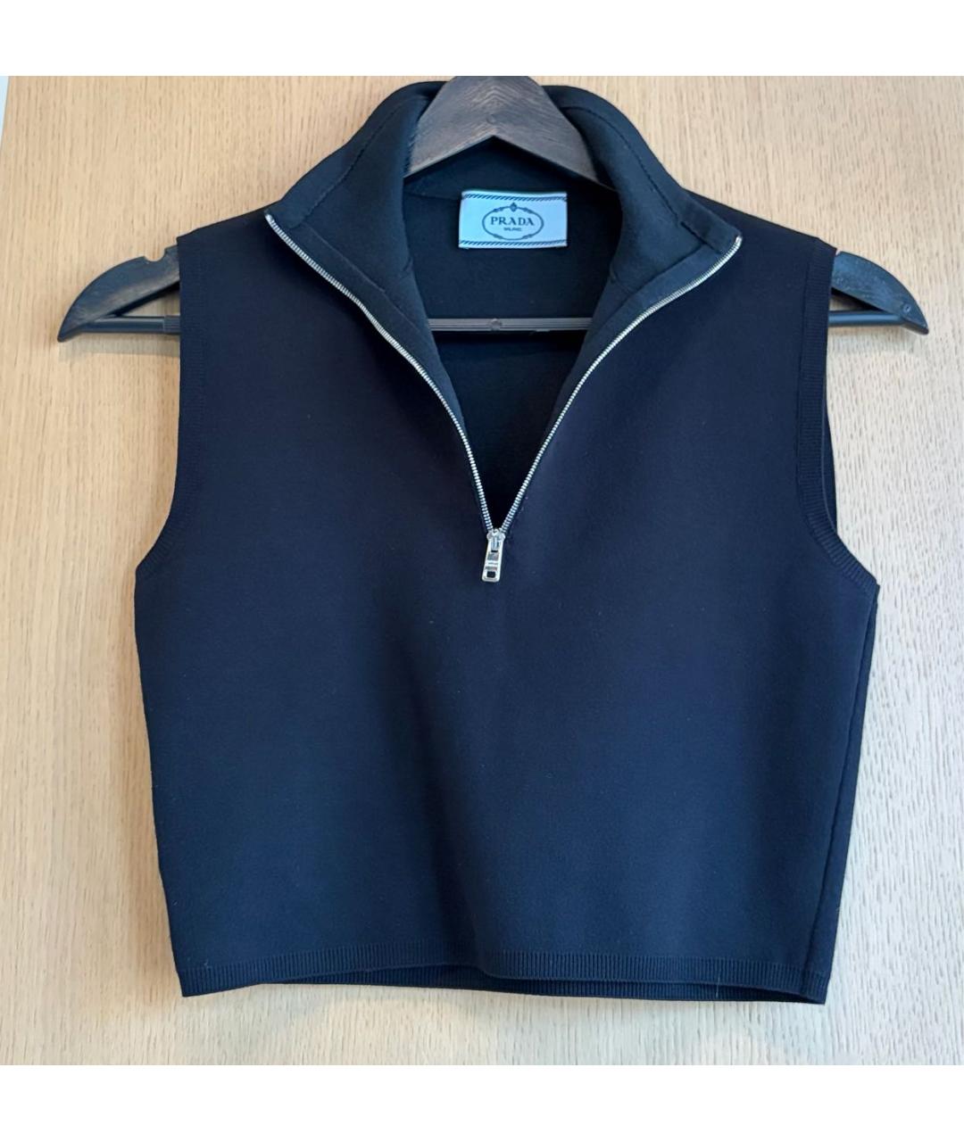 PRADA Черная вискозная майка, фото 3