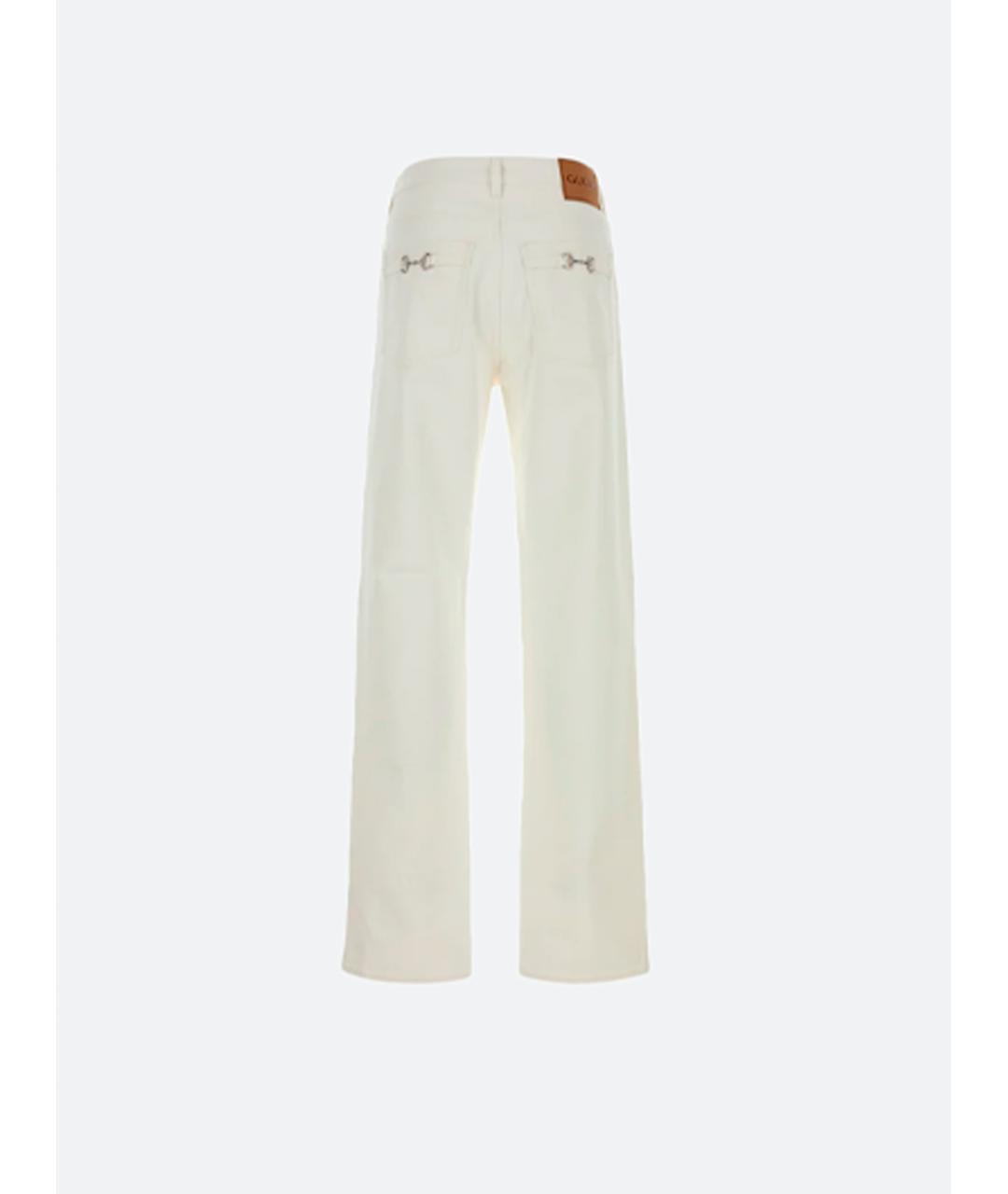 GUCCI Белые хлопковые прямые джинсы, фото 2