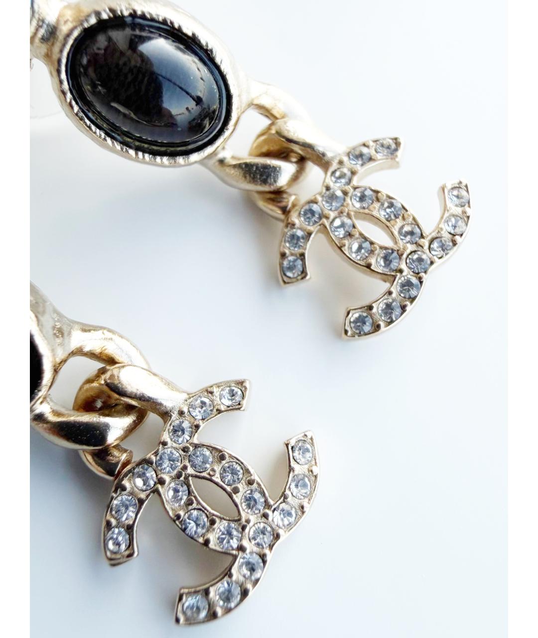 CHANEL Золотые металлические серьги, фото 5