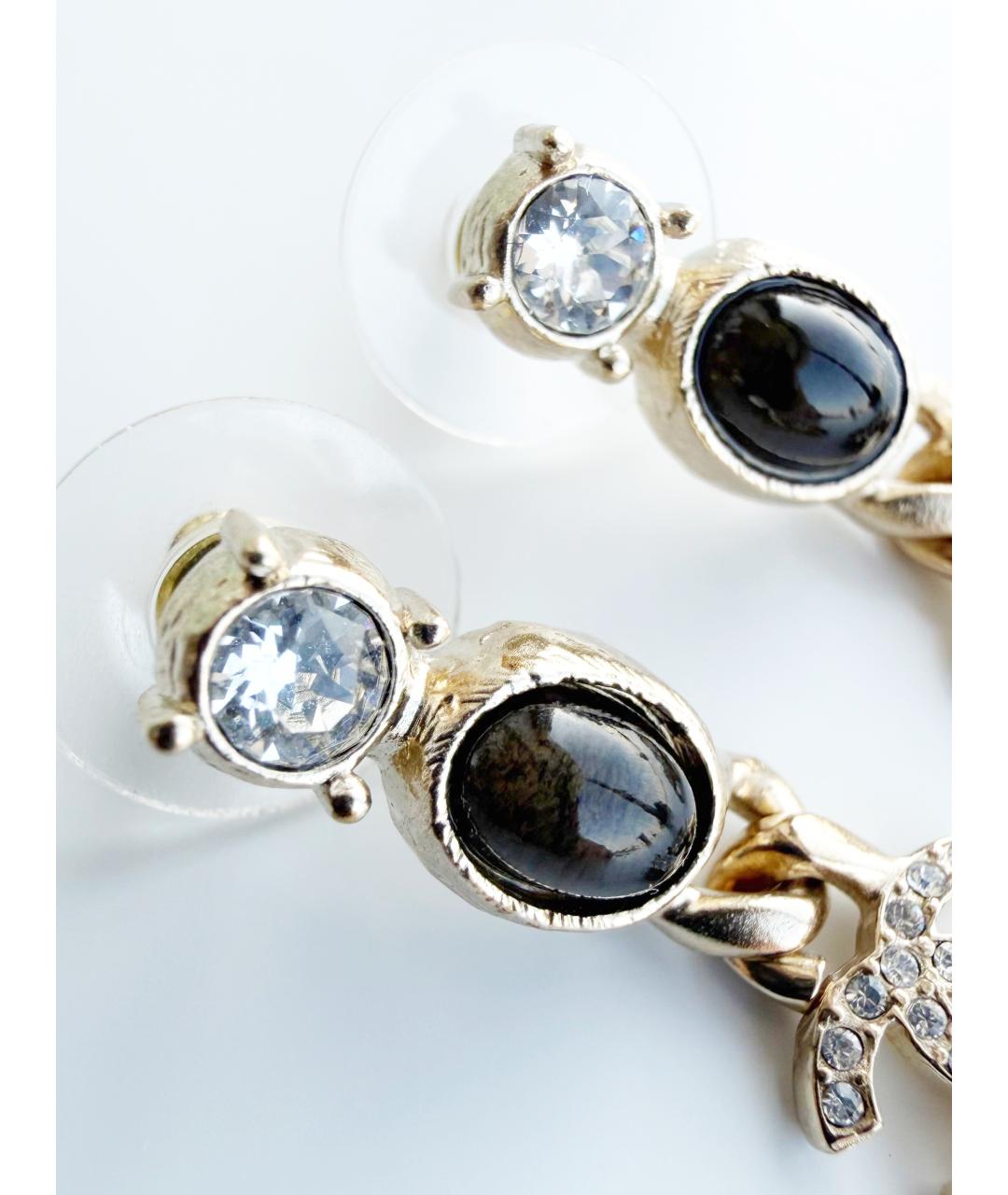 CHANEL Золотые металлические серьги, фото 6