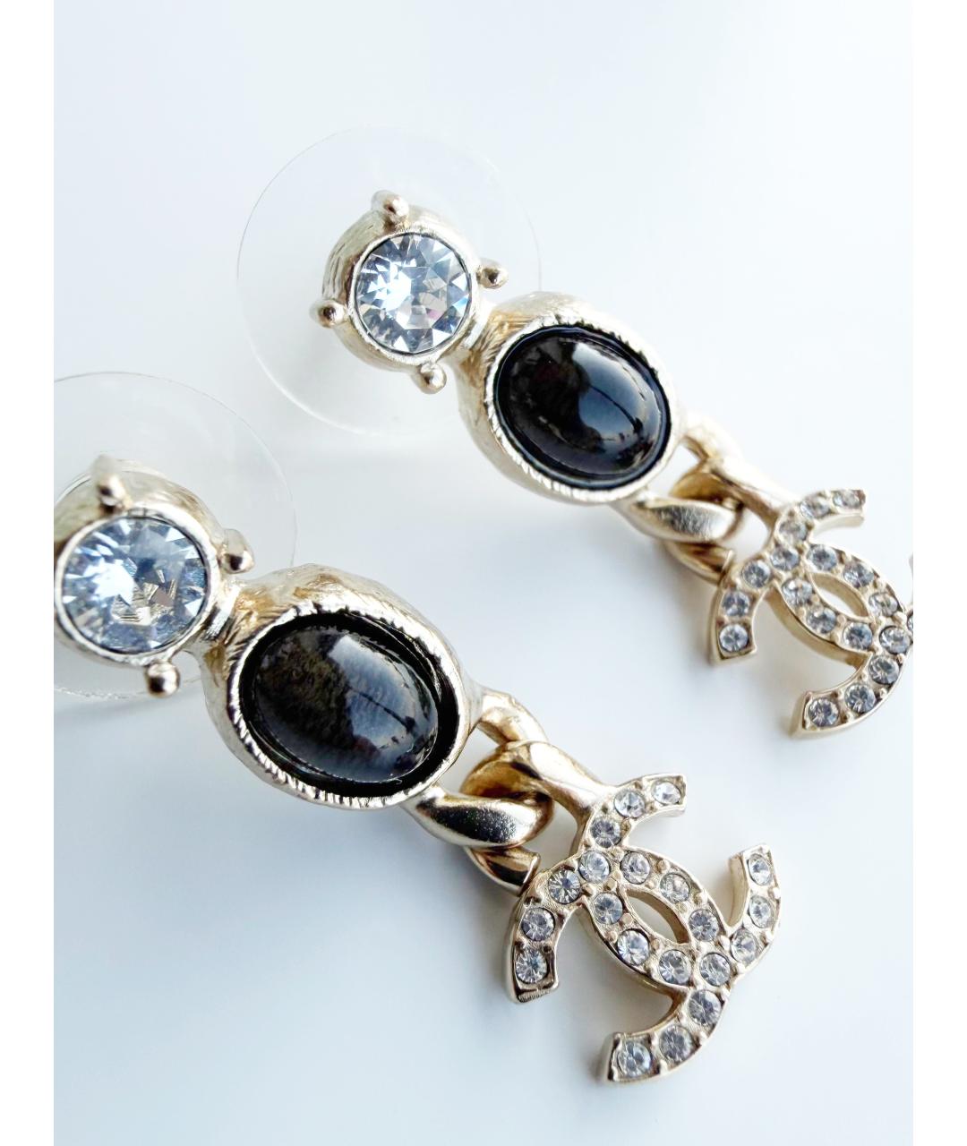 CHANEL Золотые металлические серьги, фото 3