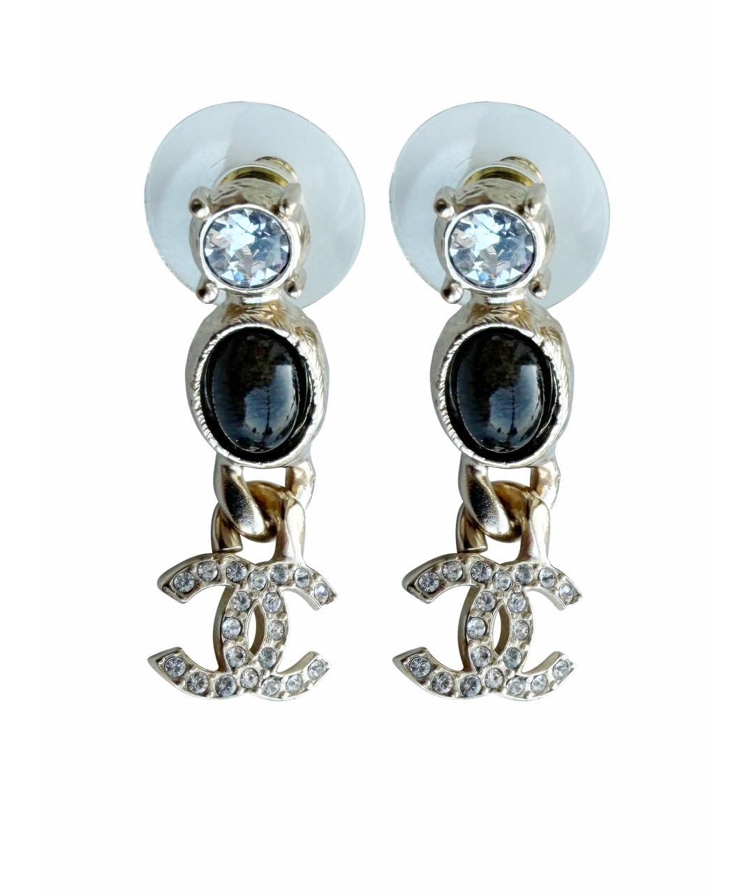 CHANEL Золотые металлические серьги, фото 1