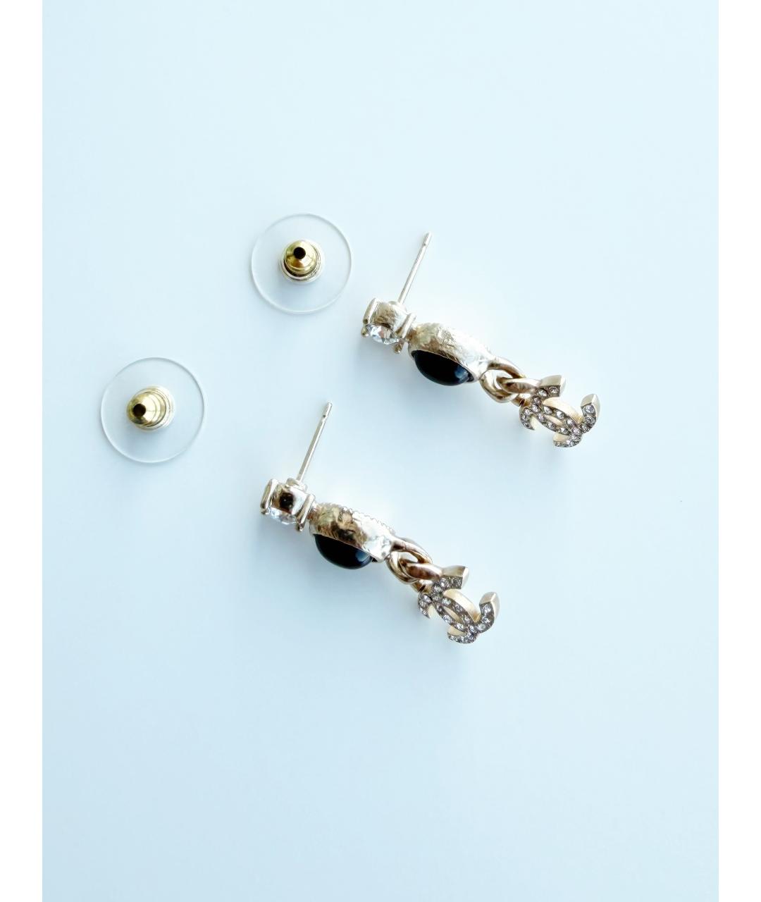 CHANEL Золотые металлические серьги, фото 2