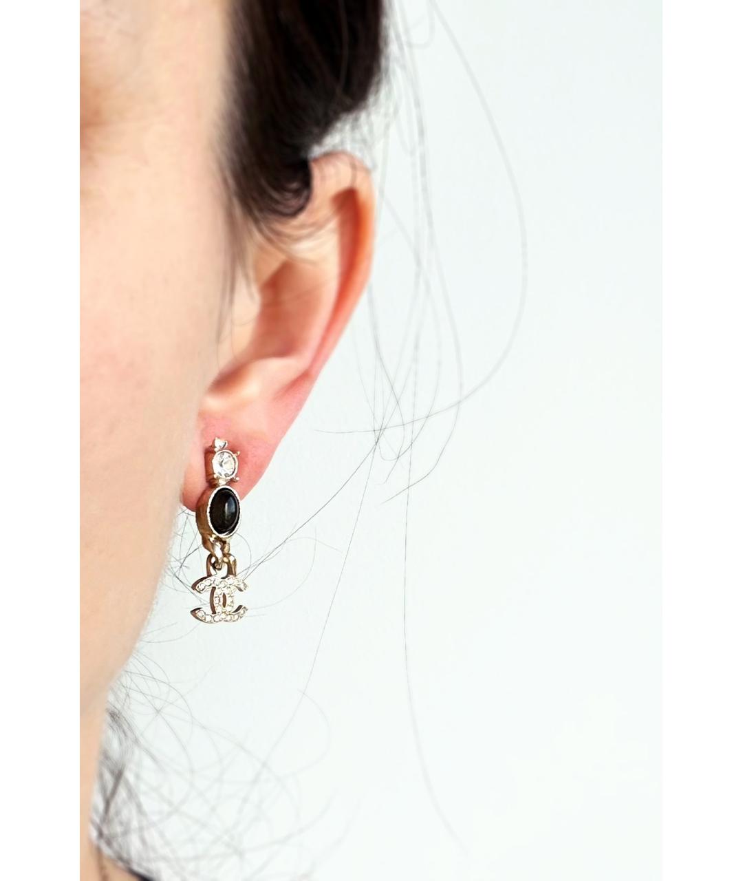 CHANEL Золотые металлические серьги, фото 4