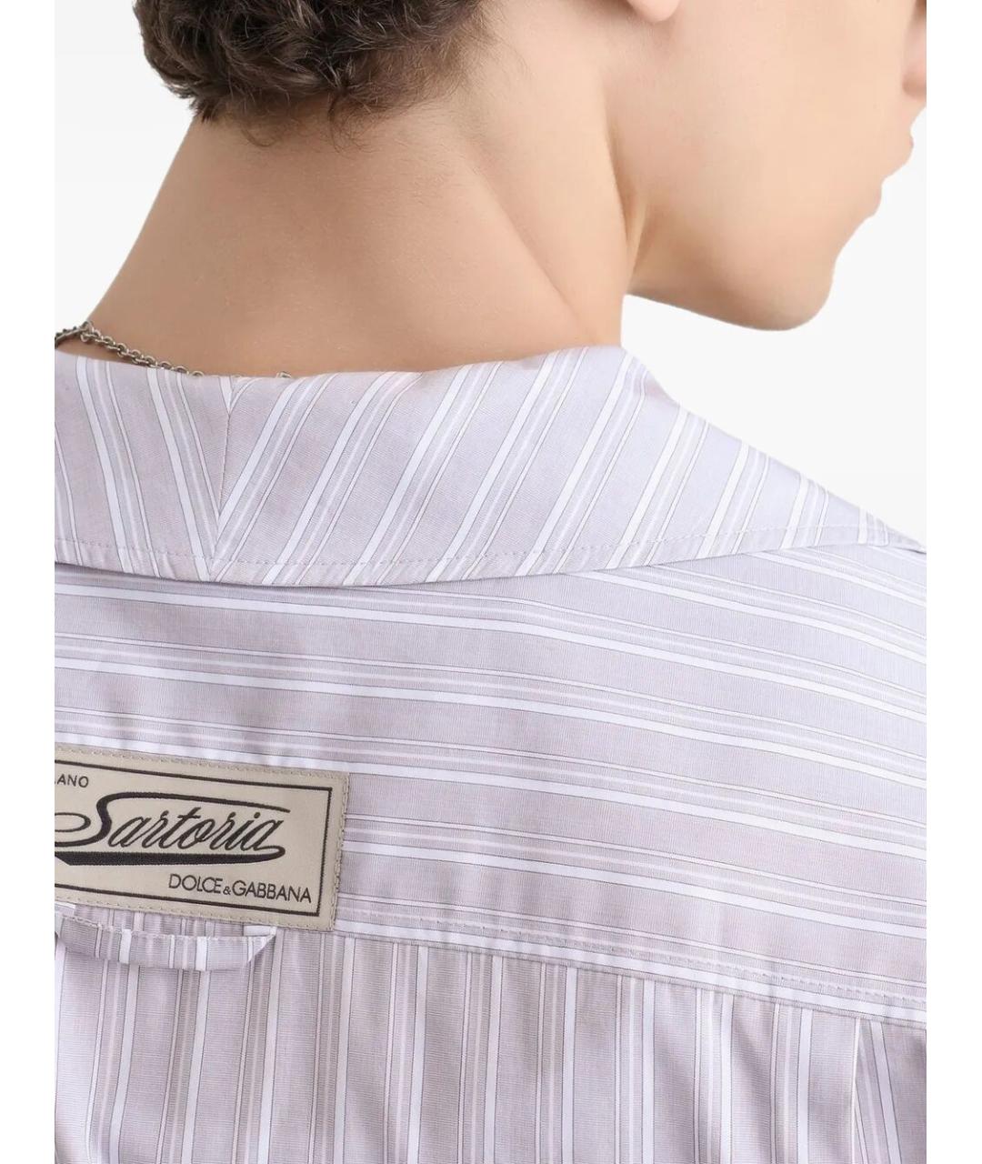 DOLCE&GABBANA Серая хлопковая кэжуал рубашка, фото 5