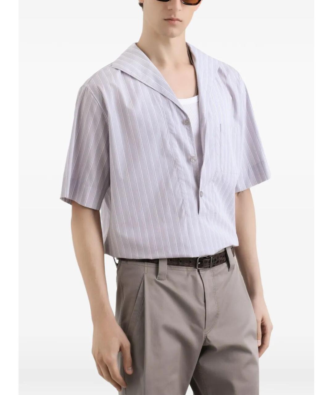 DOLCE&GABBANA Серая хлопковая кэжуал рубашка, фото 4