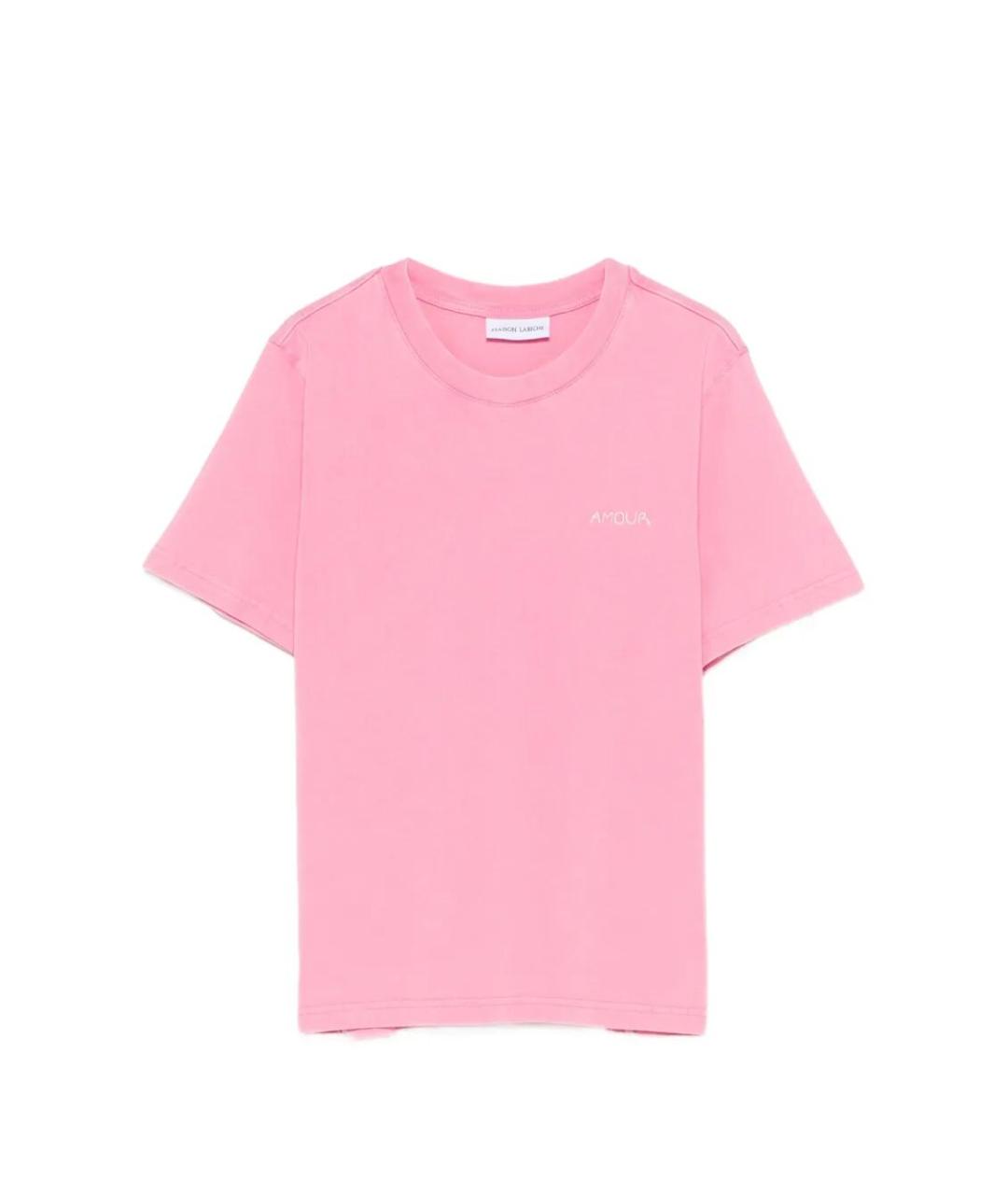MAISON LABICHE Розовая хлопковая футболка, фото 1