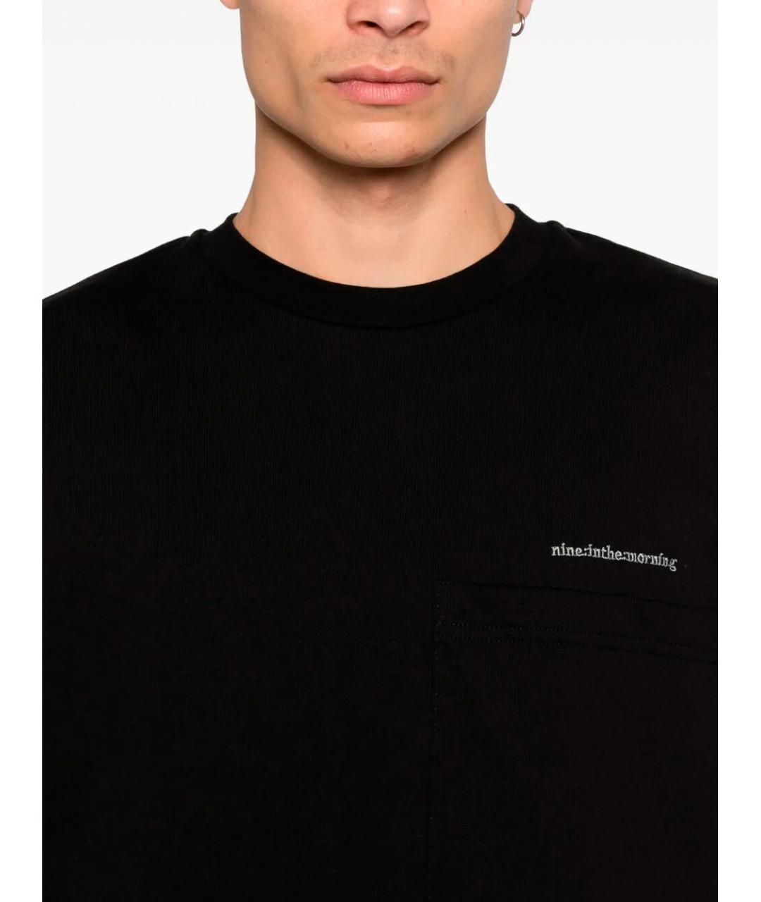 NINE IN THE MORNING Черная хлопковая футболка, фото 3