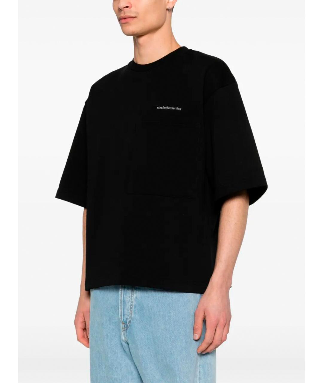 NINE IN THE MORNING Черная хлопковая футболка, фото 4
