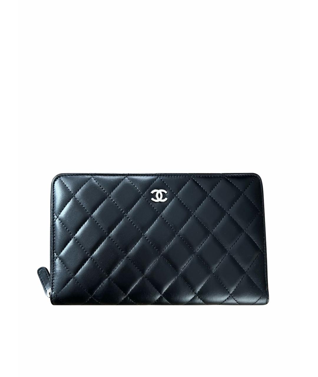 CHANEL Черный кожаный кошелек, фото 7