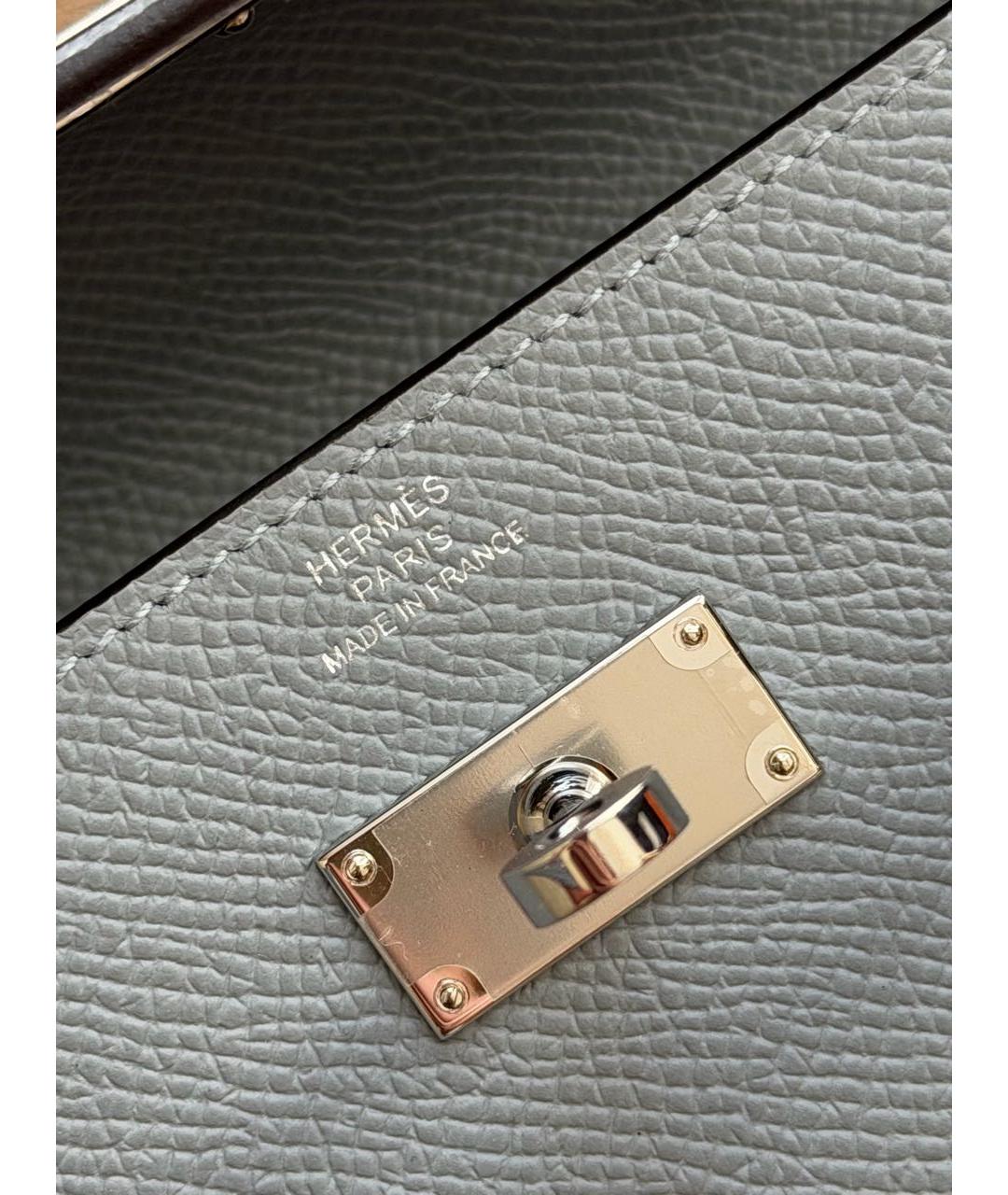 HERMES Голубая кожаная сумка через плечо, фото 7