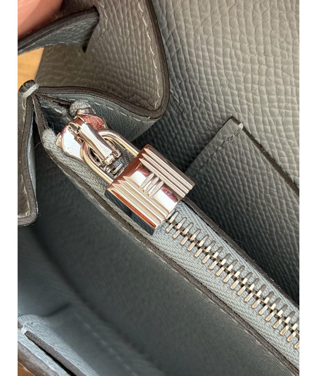 HERMES Голубая кожаная сумка через плечо, фото 6