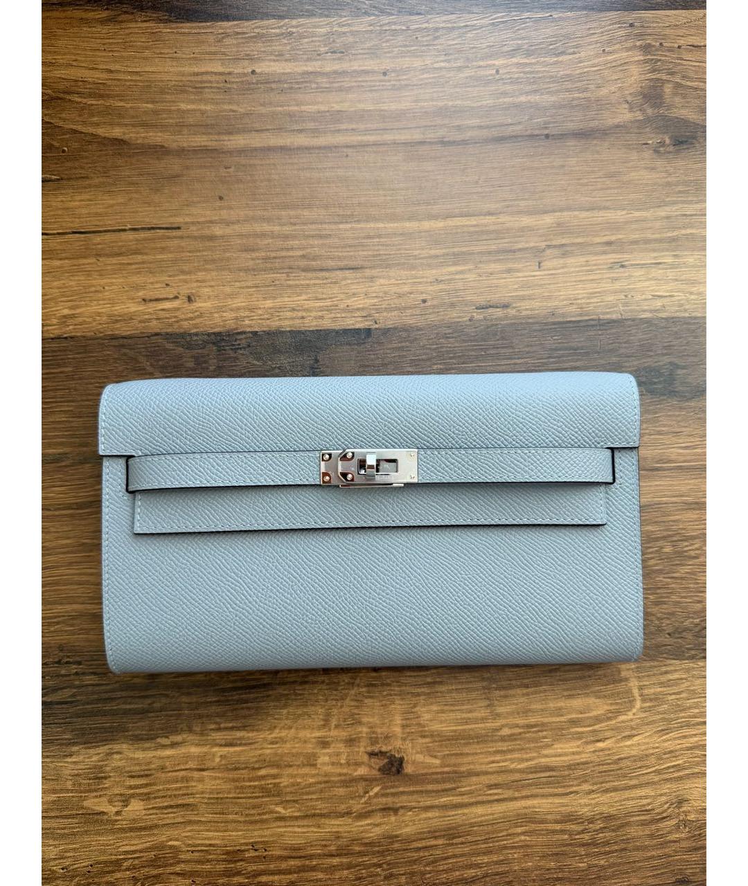 HERMES Голубая кожаная сумка через плечо, фото 9