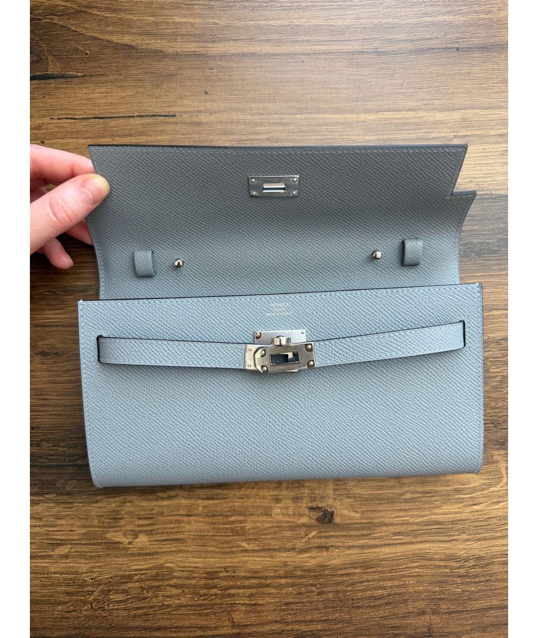 HERMES Голубая кожаная сумка через плечо, фото 4