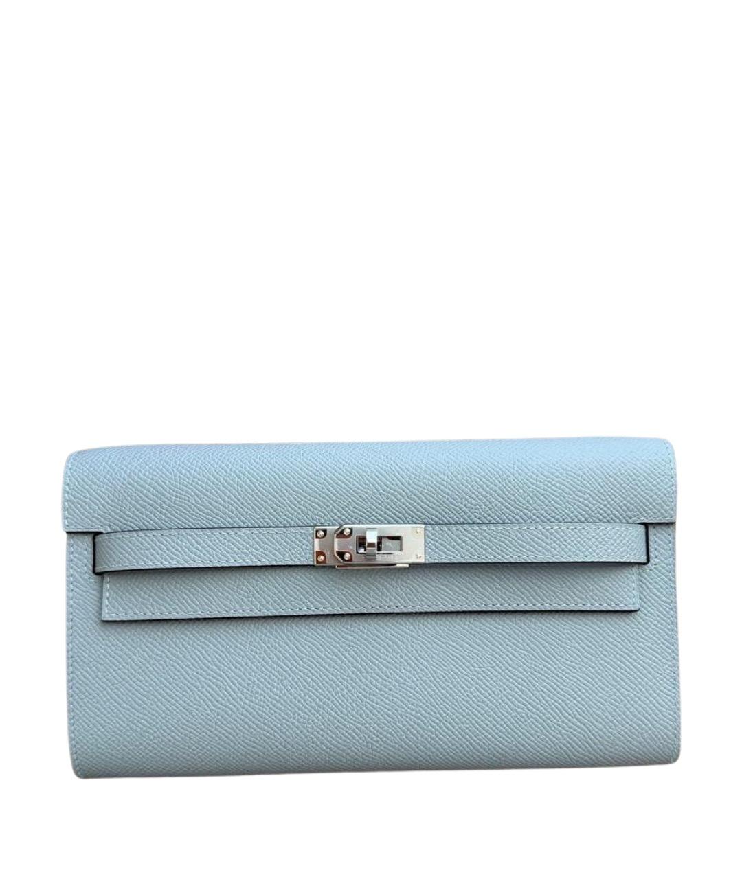 HERMES Голубая кожаная сумка через плечо, фото 1