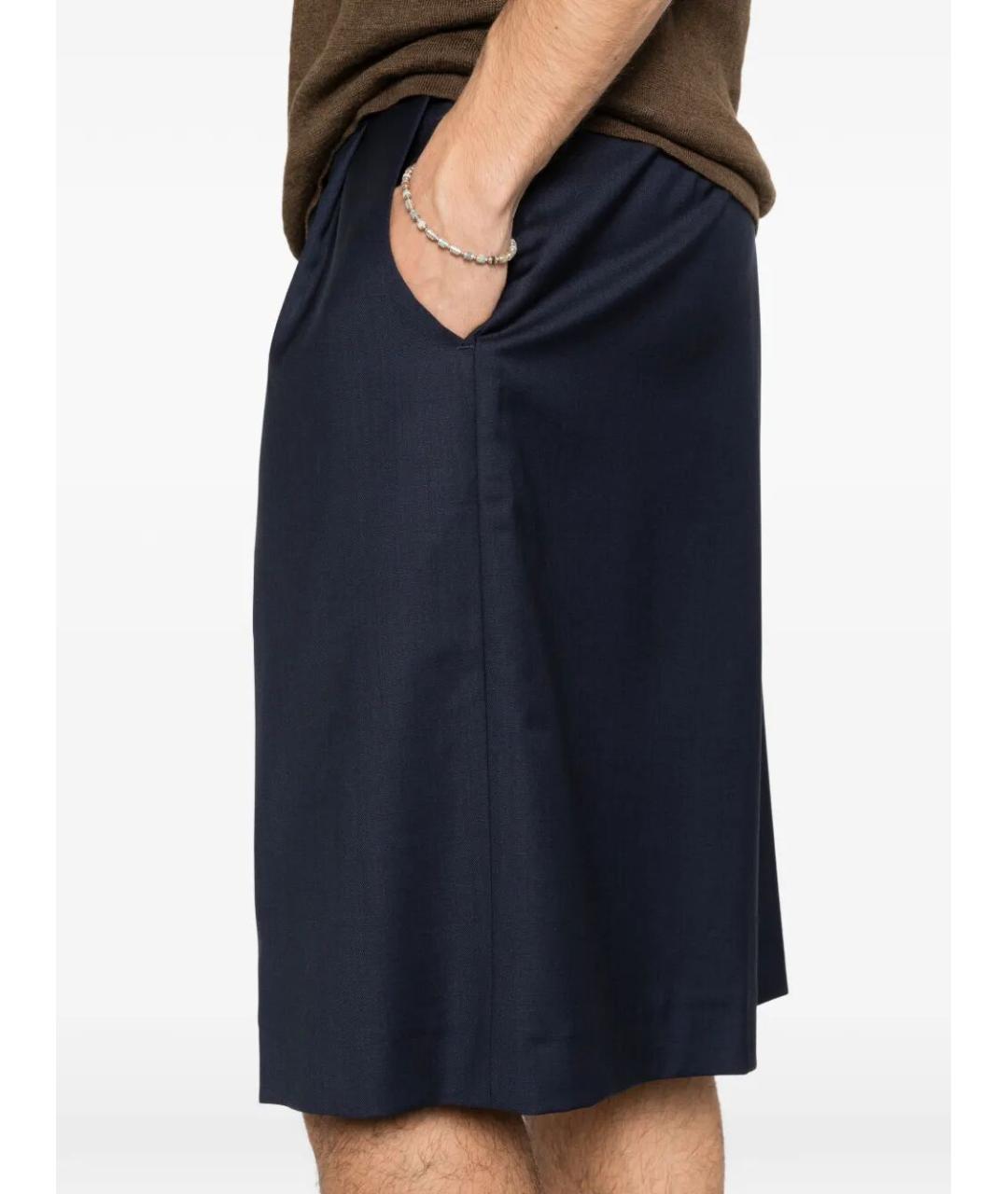 NINE IN THE MORNING Темно-синие шерстяные шорты, фото 4