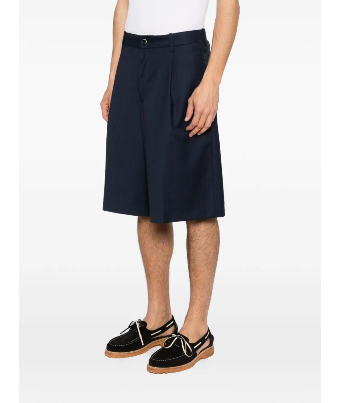 NINE IN THE MORNING Темно-синие шерстяные шорты, фото 3