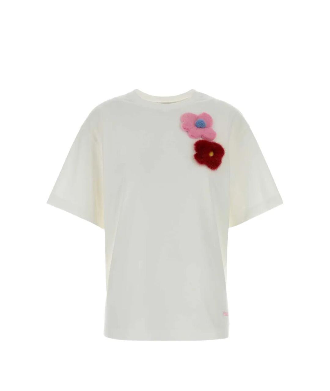 FENDI Белая хлопковая футболка, фото 1