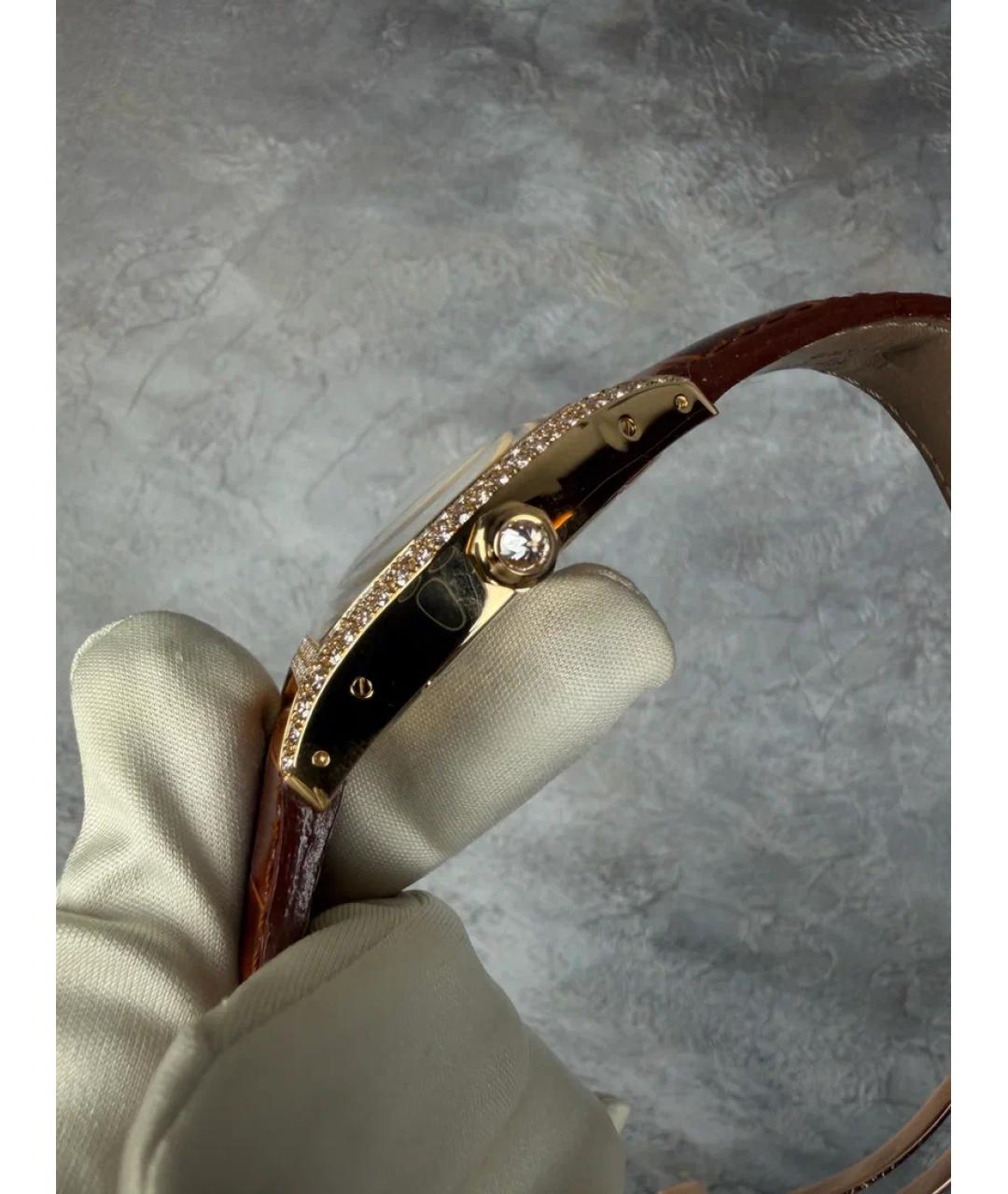 CARTIER Белые часы из желтого золота, фото 3