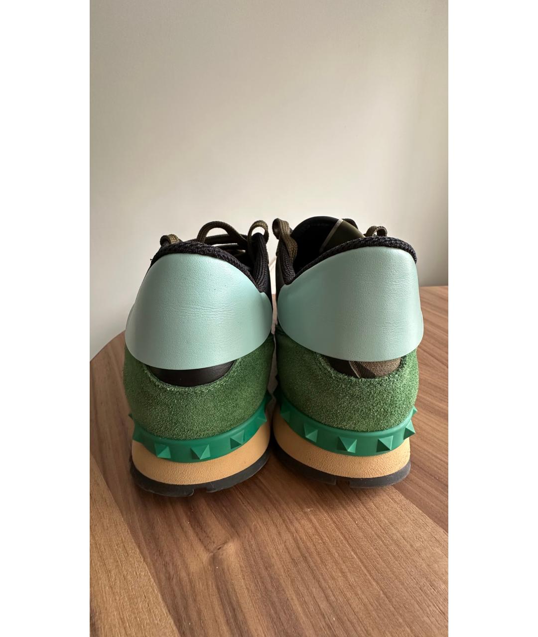 VALENTINO Коричневые кожаные низкие кроссовки / кеды, фото 4