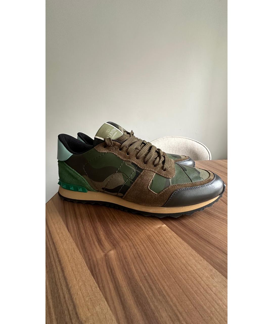 VALENTINO Коричневые кожаные низкие кроссовки / кеды, фото 5