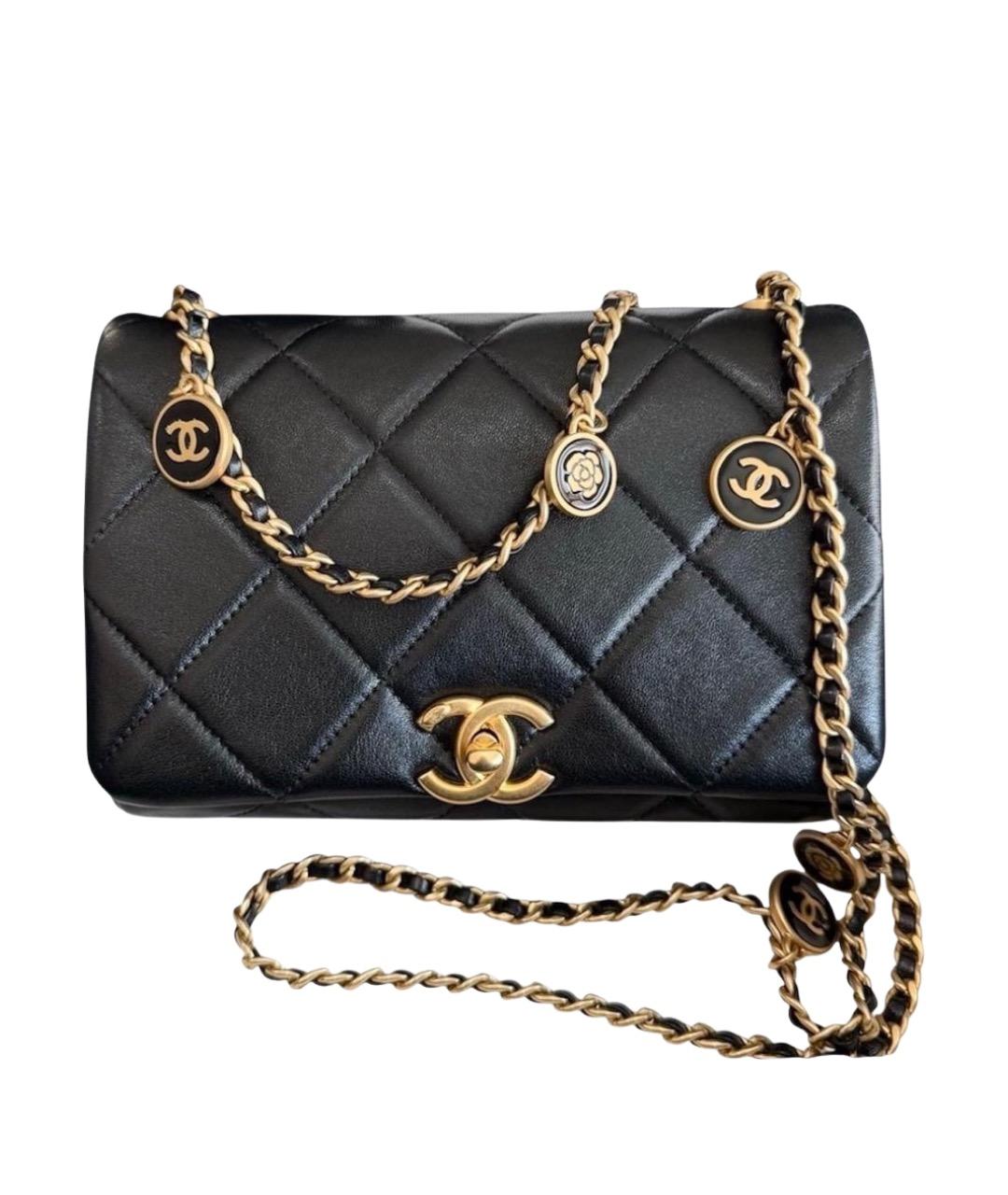 CHANEL Черная кожаная сумка через плечо, фото 1