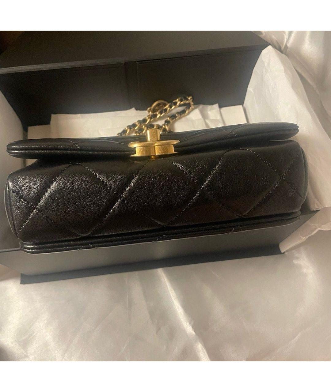 CHANEL Черная кожаная сумка через плечо, фото 5