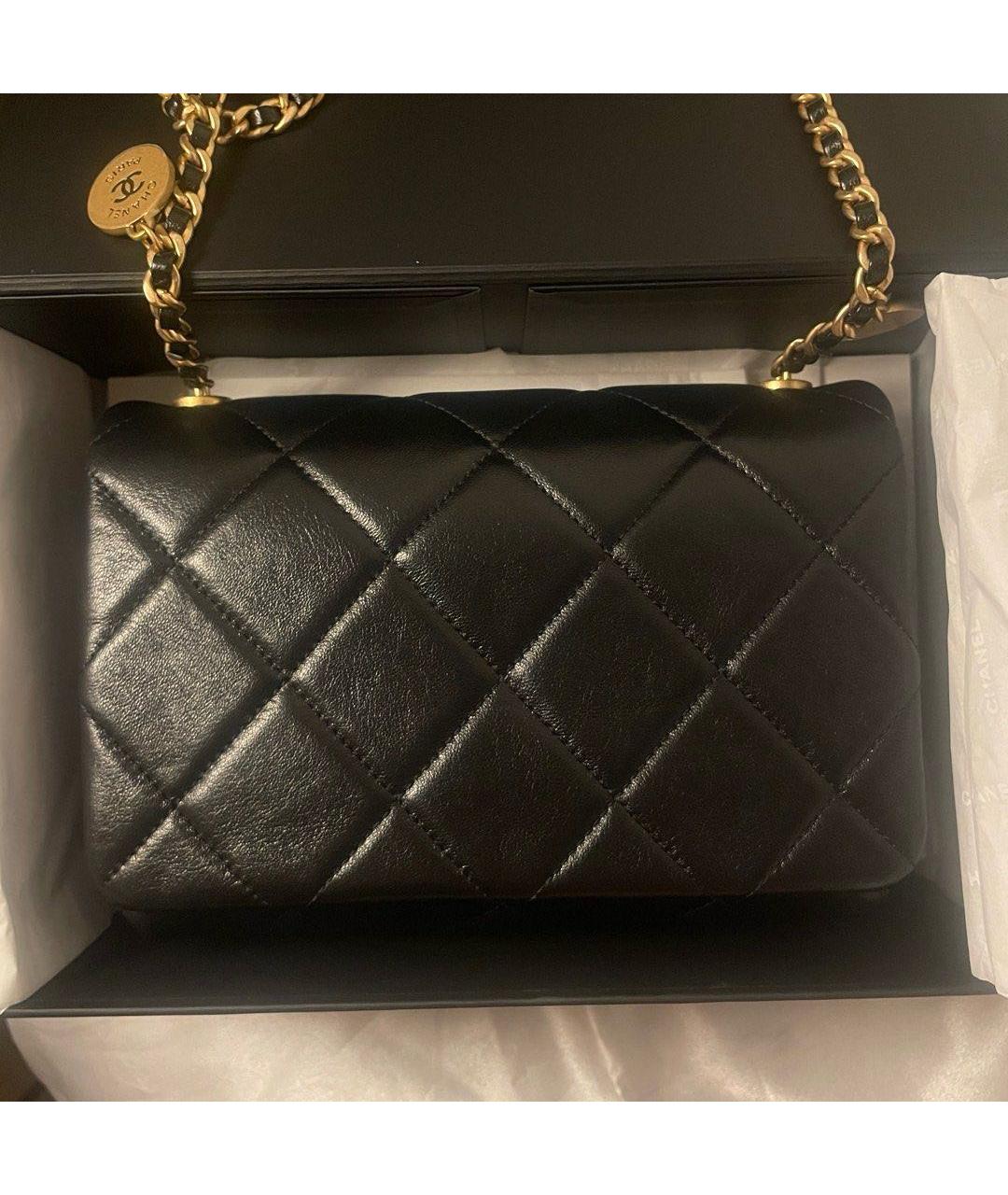 CHANEL Черная кожаная сумка через плечо, фото 4