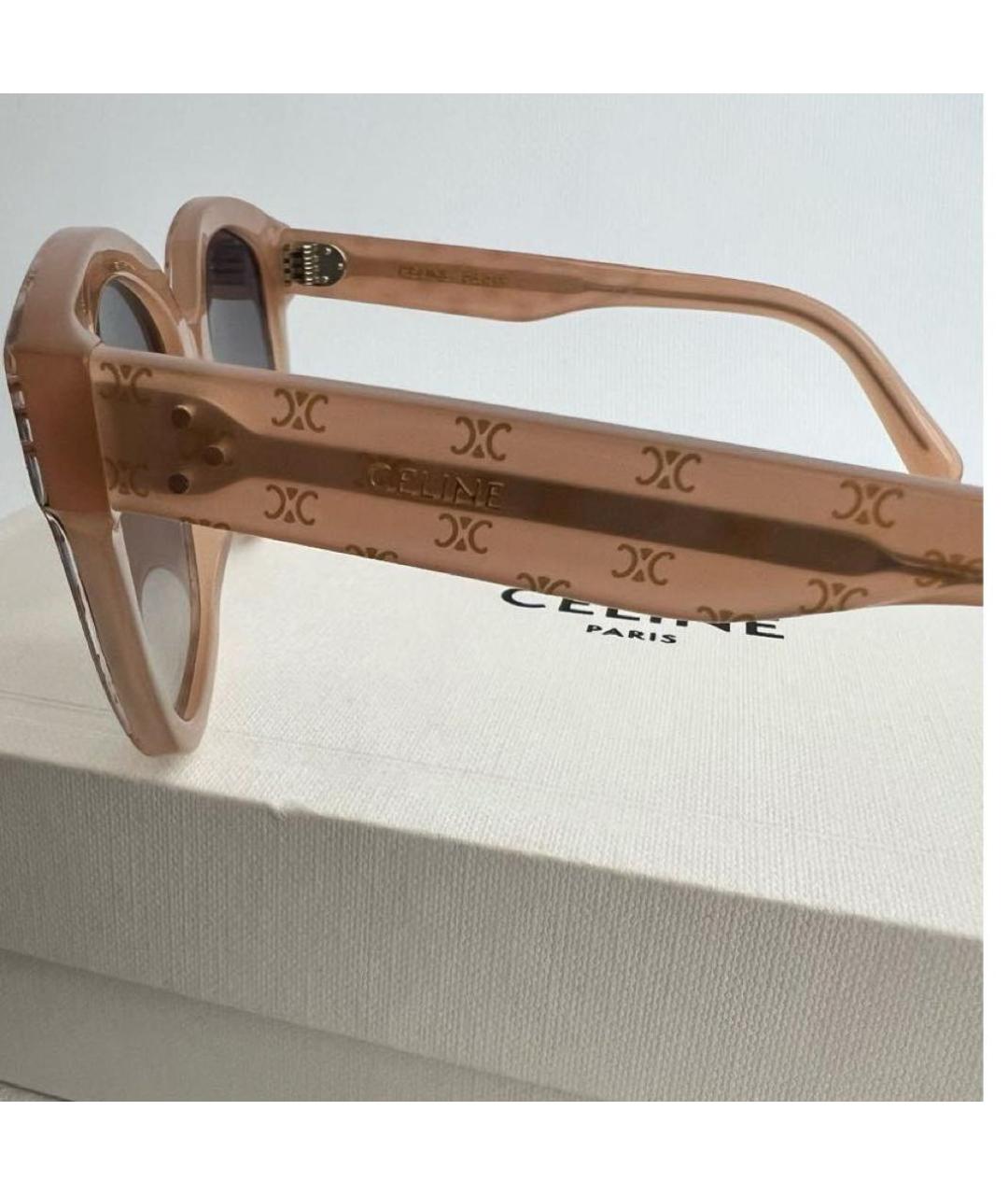 CELINE Бежевые пластиковые солнцезащитные очки, фото 5